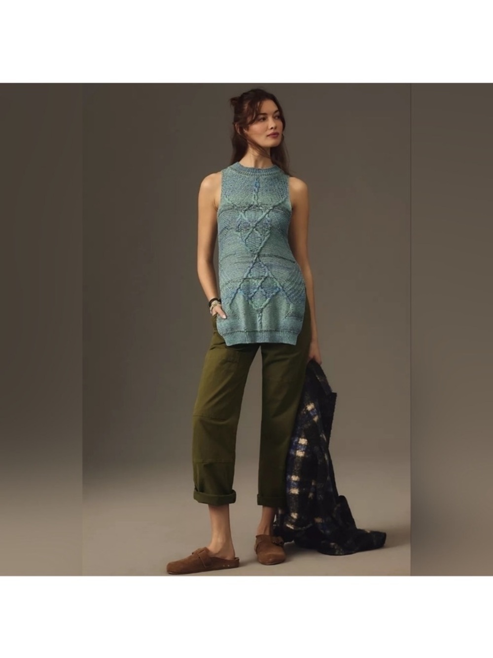 NWT Anthropologie Pilero Halter Side-Slit Sweater Tank, Size XXS